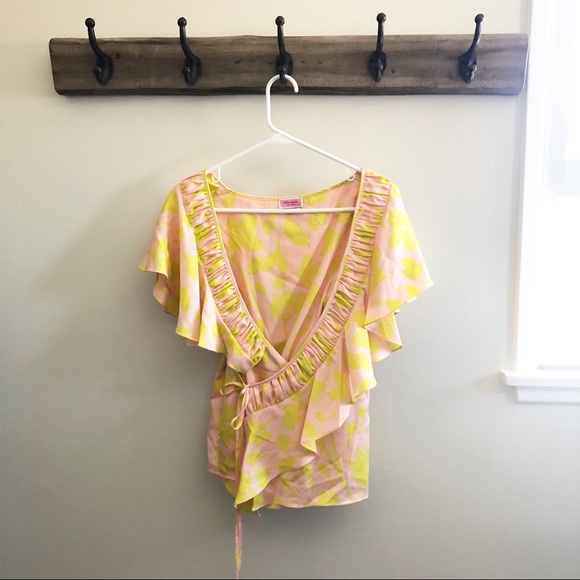 Kate spade Splash Ruffle Wrap Top Blouse Size 4 - Picture 7 of 7
